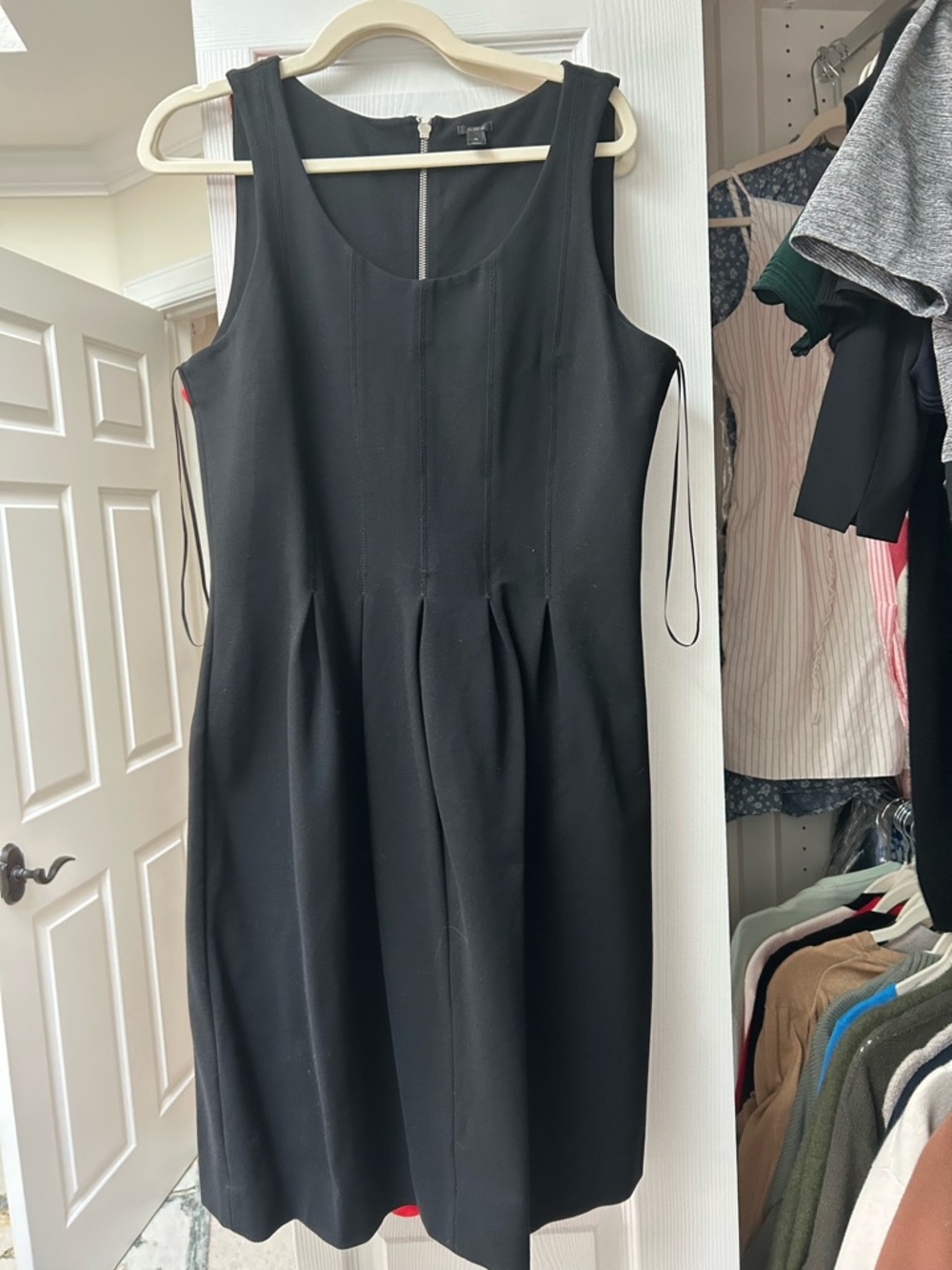 J. Crew Black Sleeveless Asymmetrical Sheath Dress